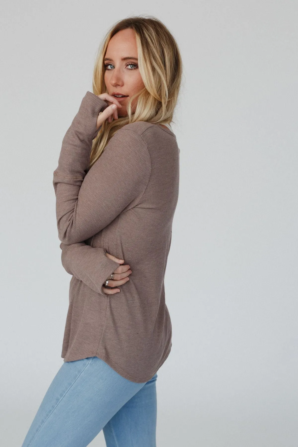 Jacqueline Long Sleeve Top - Dark Oatmeal - Google SEO Result: Long Sleeve Top - Dark Oatmeal in Jacqueline Style