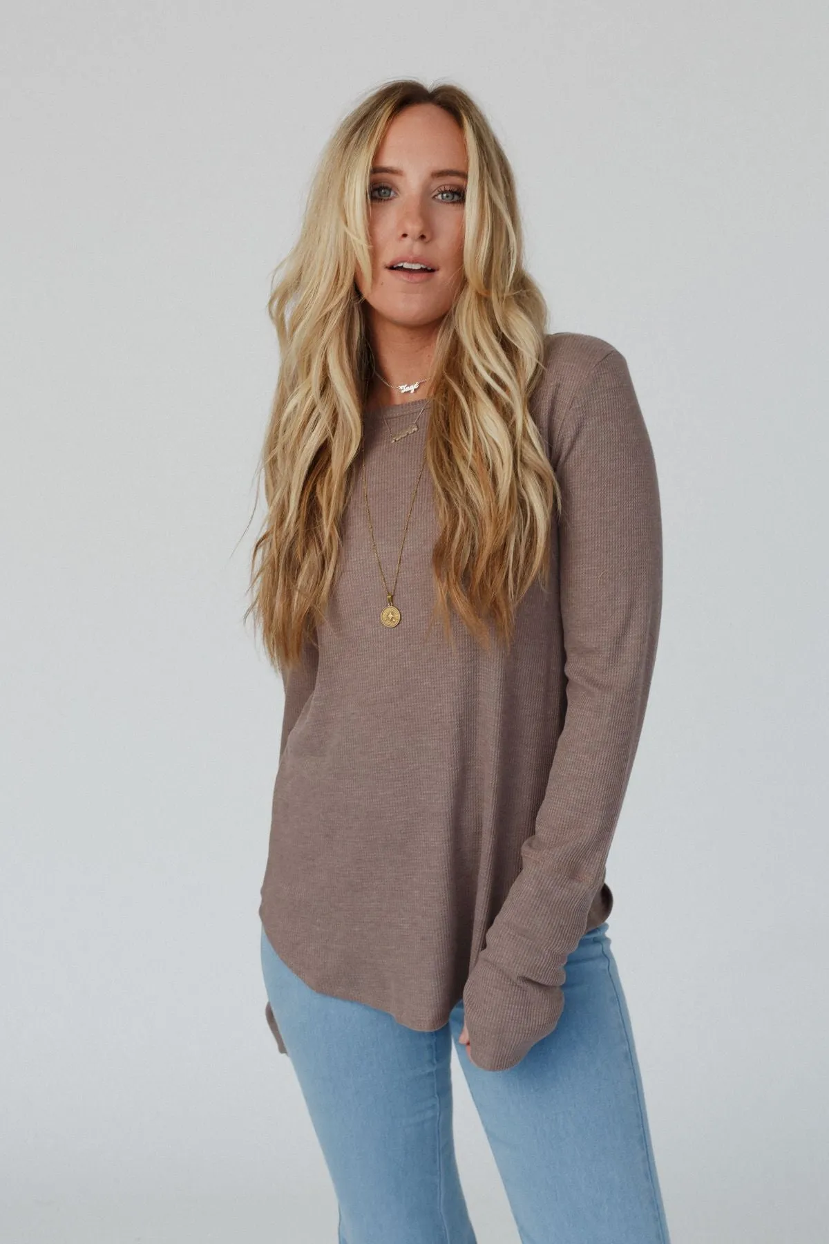 Jacqueline Long Sleeve Top - Dark Oatmeal - Google SEO Result: Long Sleeve Top - Dark Oatmeal in Jacqueline Style