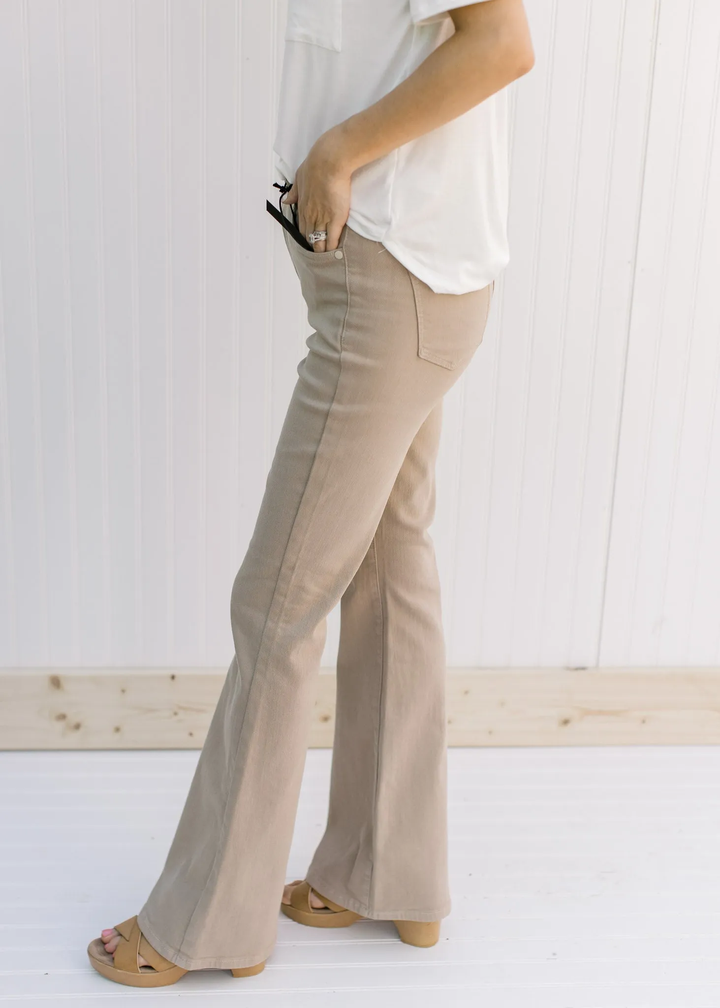 Judy Blue high waisted camel pants with tummy control.