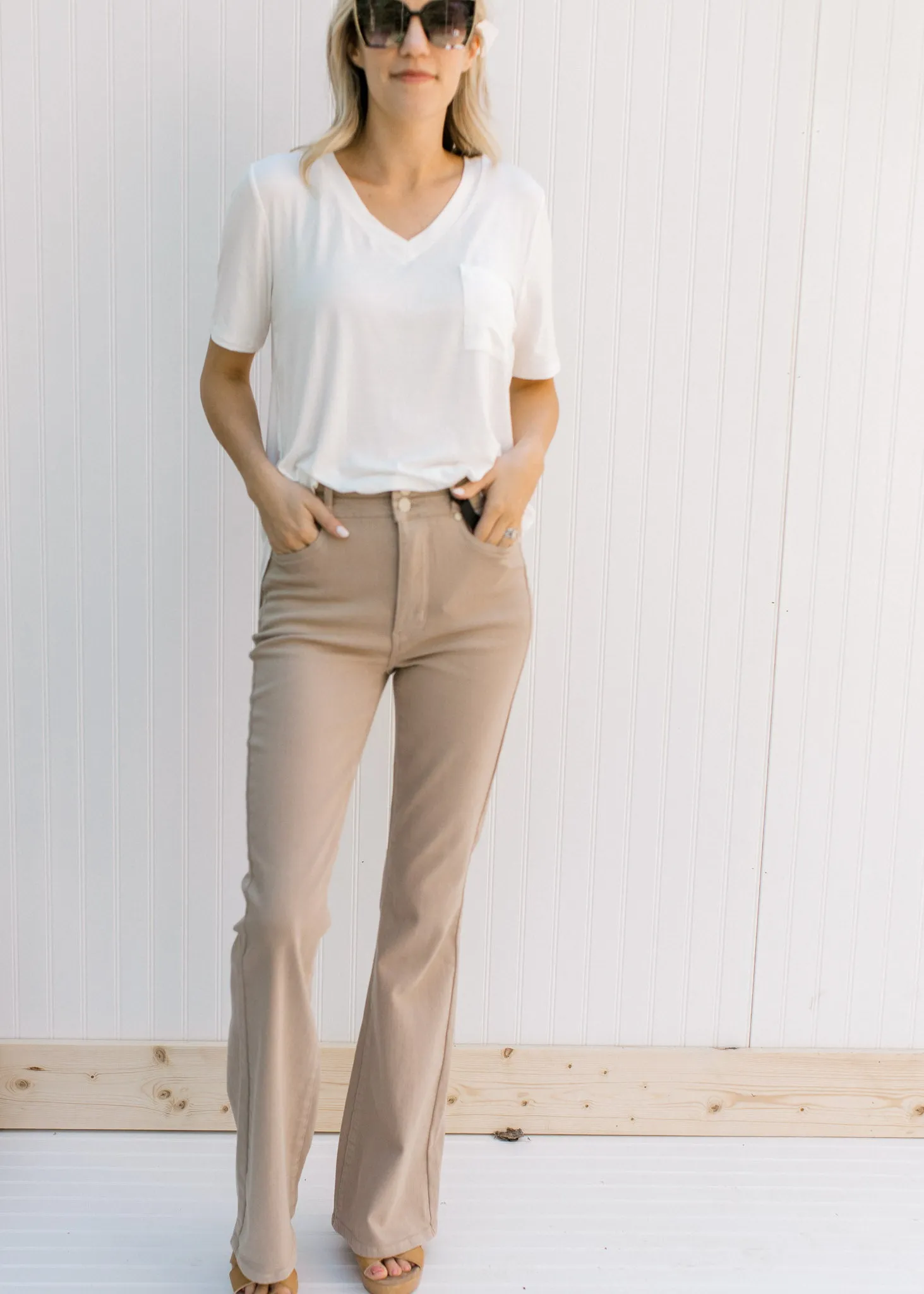 Judy Blue high waisted camel pants with tummy control.