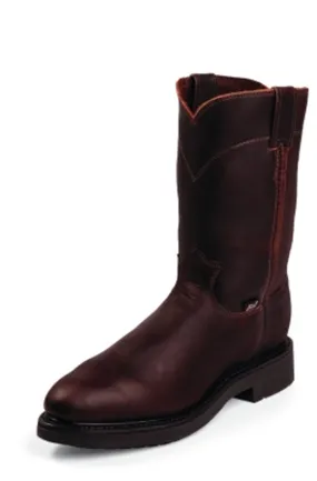 Justin Mens Boots 4765  Conductor Steel Toe Dark Brown