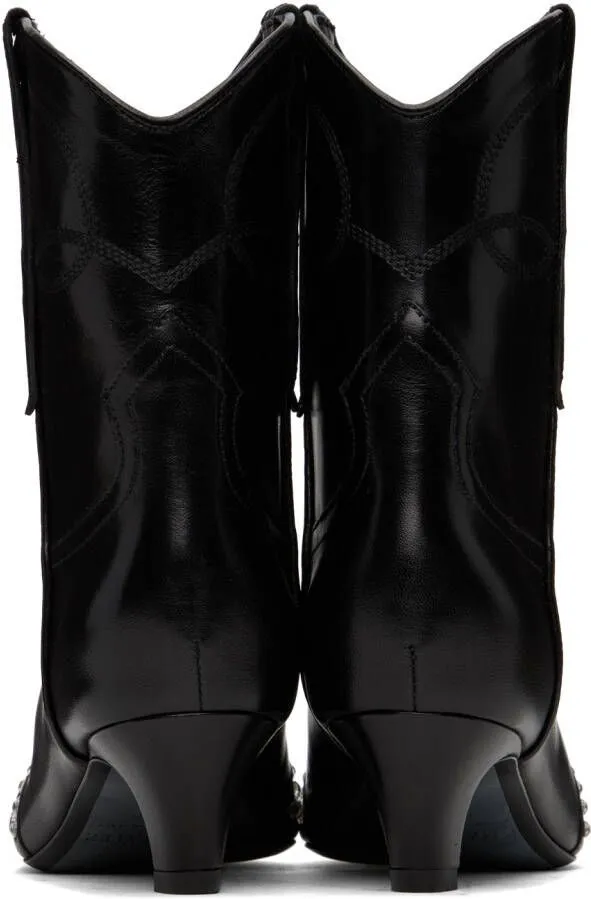 KHAITE Black Dallas Ankle Boots