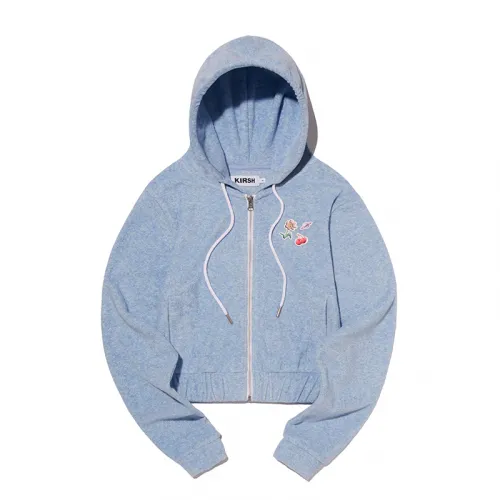 KIRSH Cherry Crop Terry Hoodie Zip Up