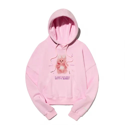 KIRSH WITTY BUNNY PLANET EXPLORER CROP HOODIE