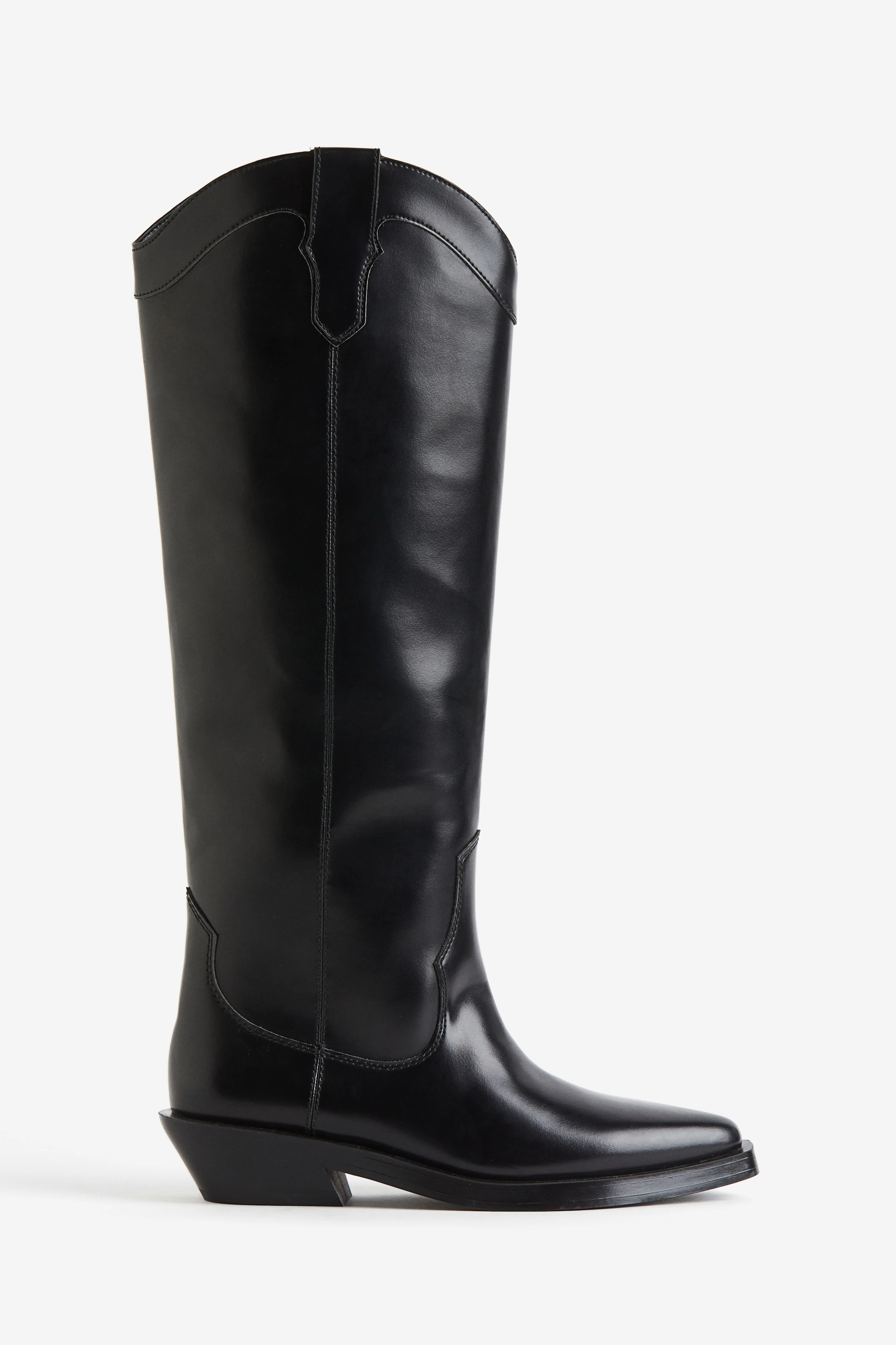 Knee-high cowboy boots - Low heel - Black - Ladies | H&M GB