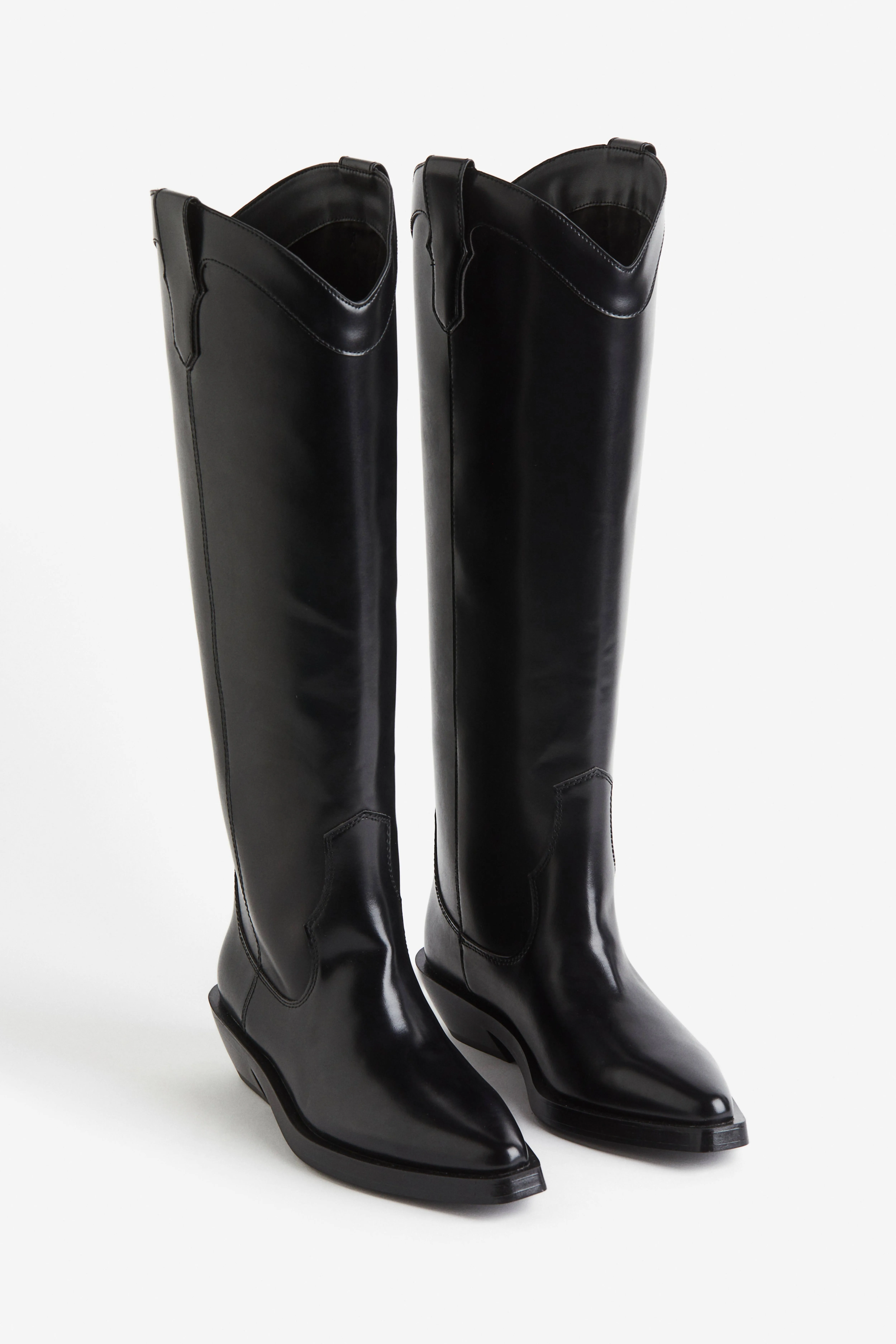 Knee-high cowboy boots - Low heel - Black - Ladies | H&M GB