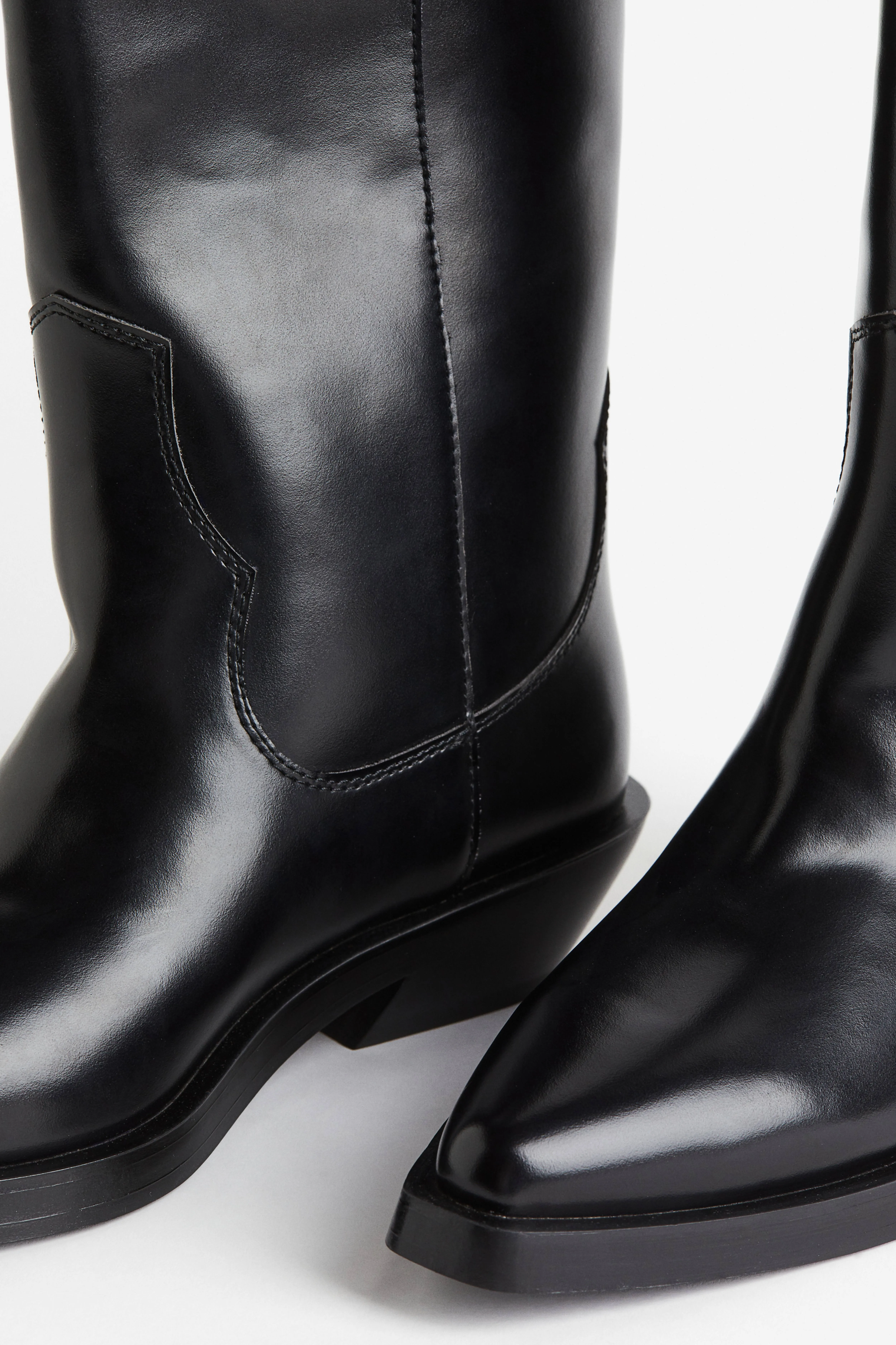 Knee-high cowboy boots - Low heel - Black - Ladies | H&M GB