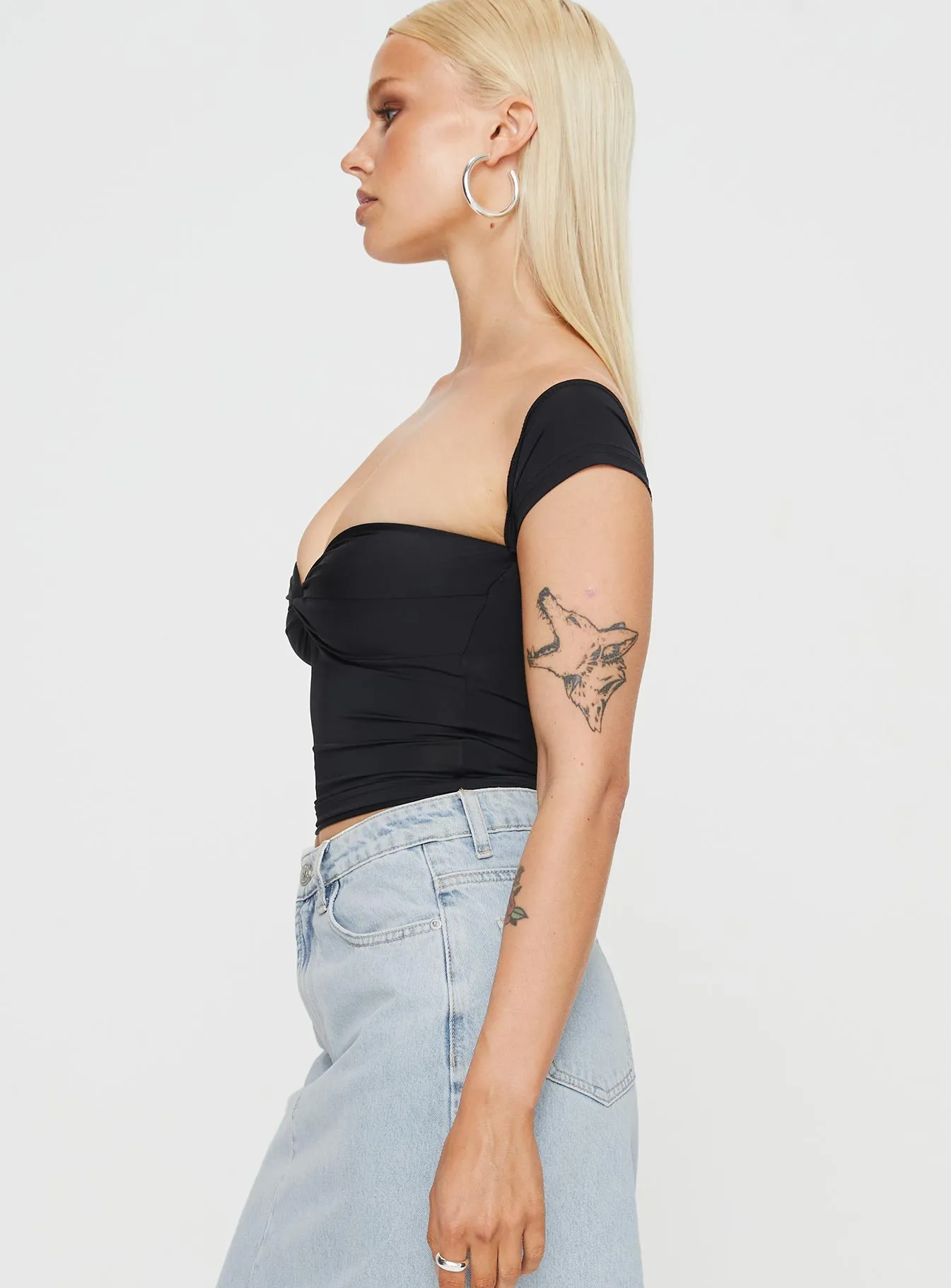 Larisha black off-shoulder top