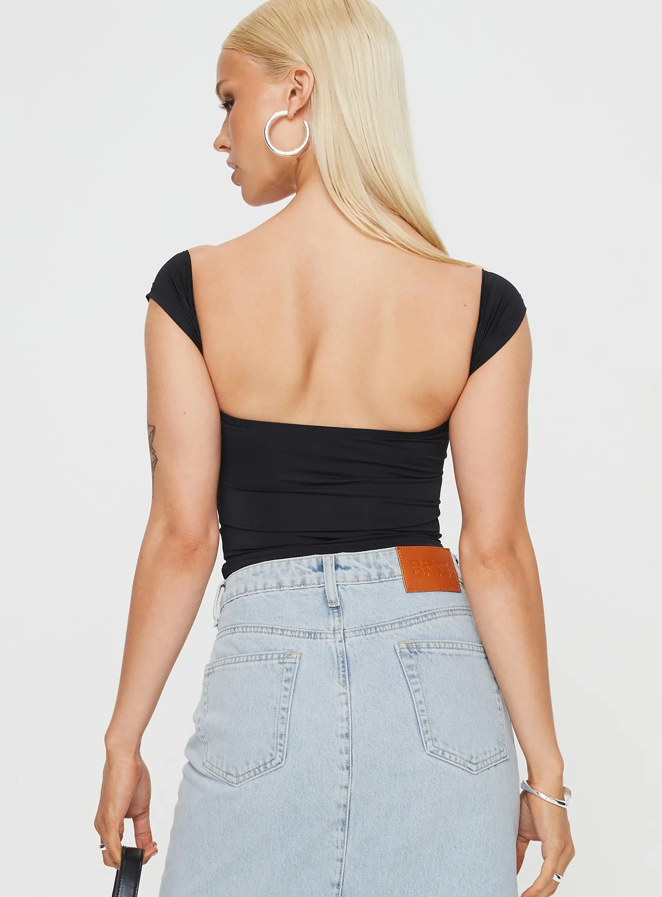 Larisha black off-shoulder top