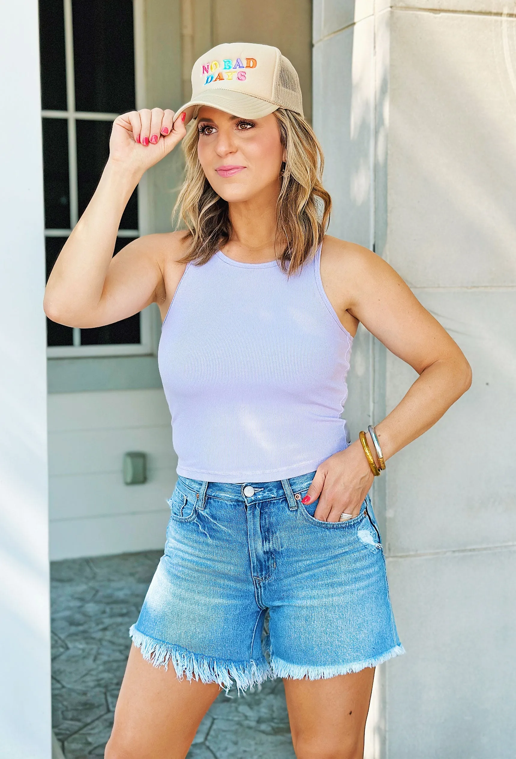 Lavender Ribbed Tank Top