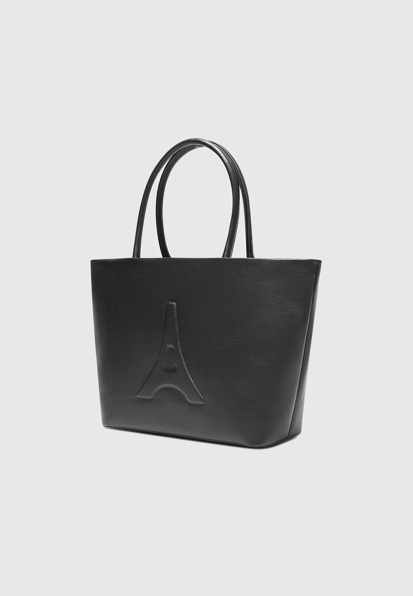 Leather Eiffel Tote Bag - Black