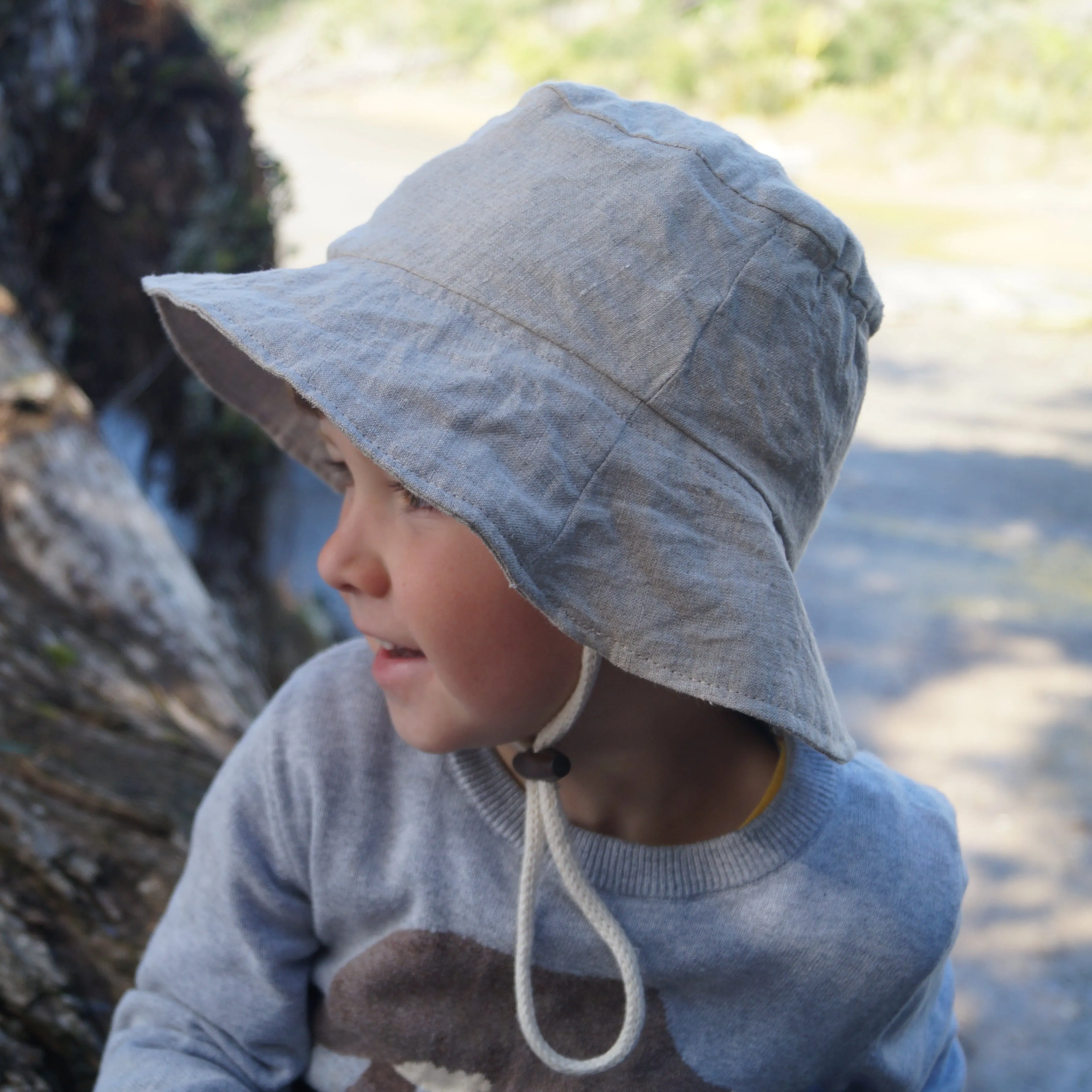 Linen Bucket Hat in Rye for Sale