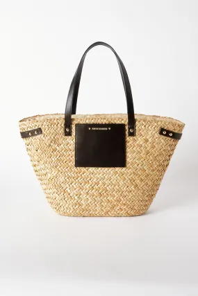 Lipsy Beige Real Straw Beach Tote Bag