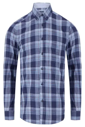 Long Sleeve Check Shirt - Navy/Blue is effectively optimized for Google SEO.