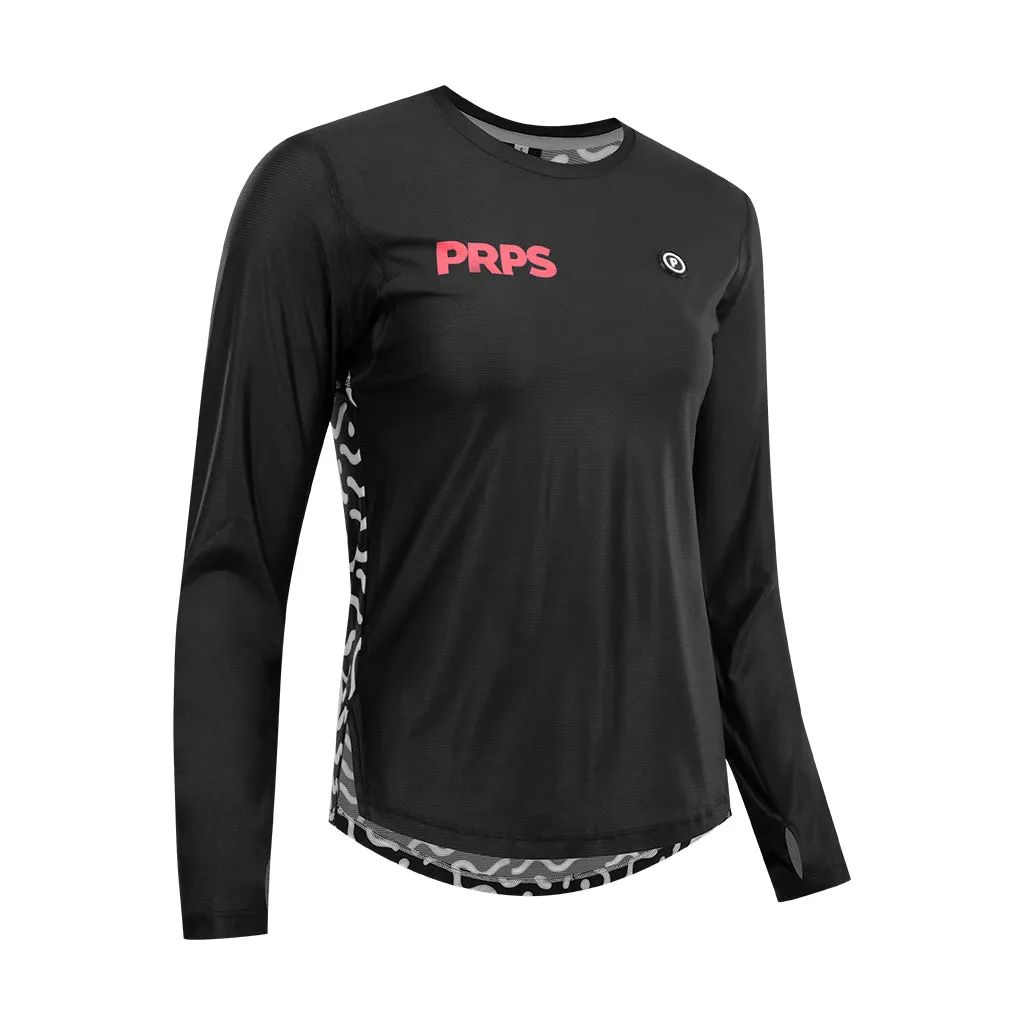 Long Sleeve Running Shirt for Women - Black (Hypermesh Elite)