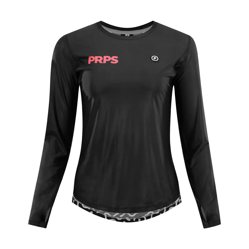 Long Sleeve Running Shirt for Women - Black (Hypermesh Elite)