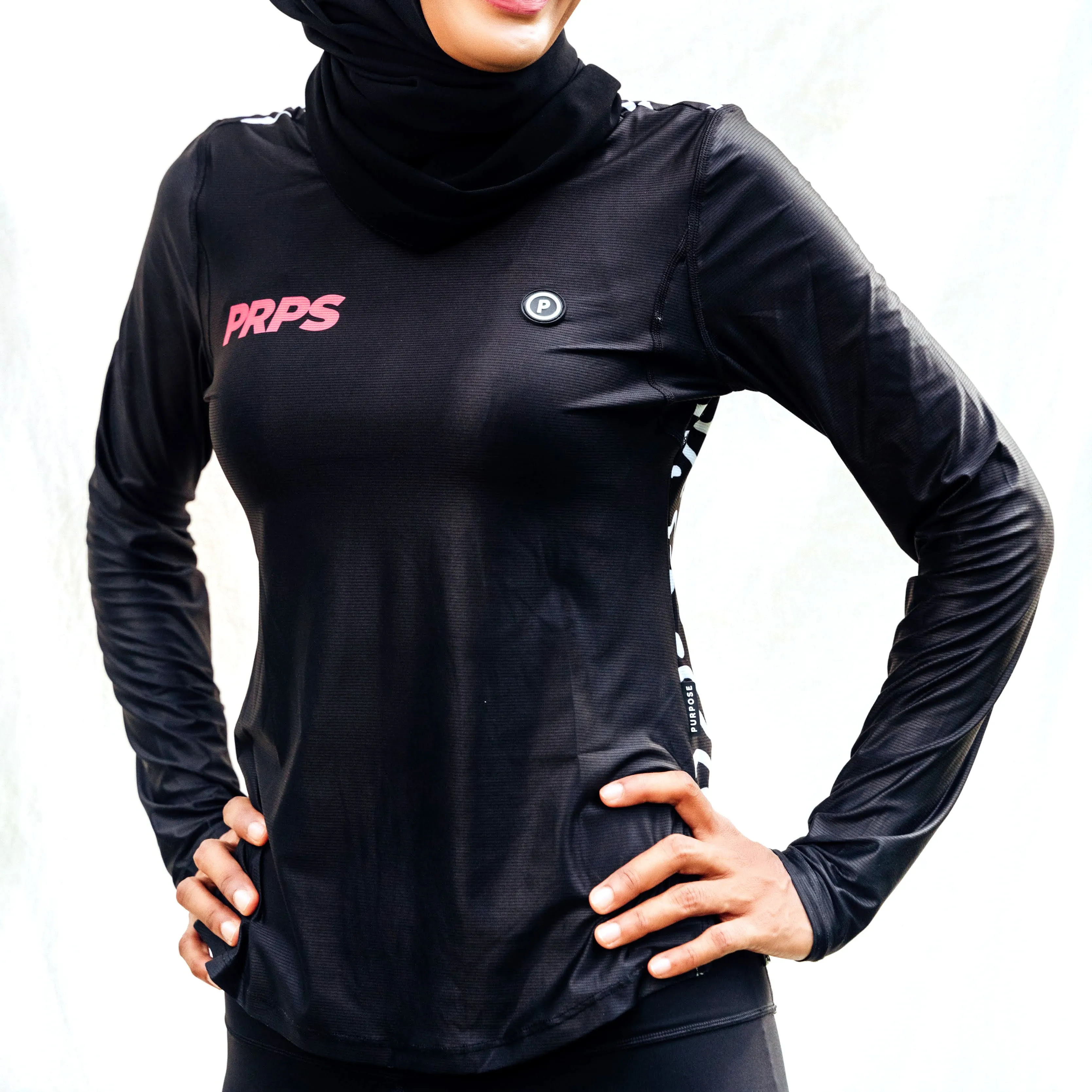 Long Sleeve Running Shirt for Women - Black (Hypermesh Elite)