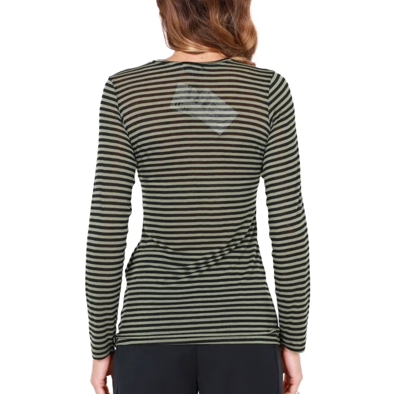 Long Sleeve Striped Green T-Shirt