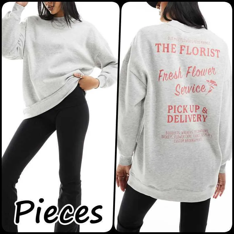 Long Sleeves Cotton Oversized Logo Crew Neck Pieces