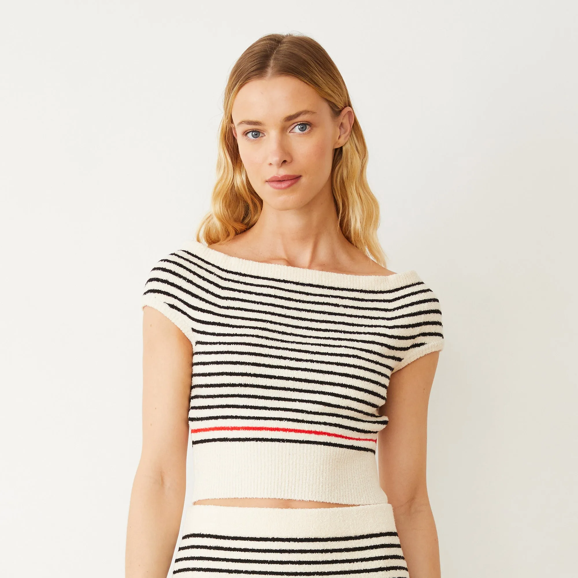 Looped Knit Off-the-Shoulder Top