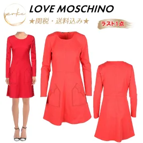 Love Moschino Heart Crew Neck Long Sleeves Cotton Blend