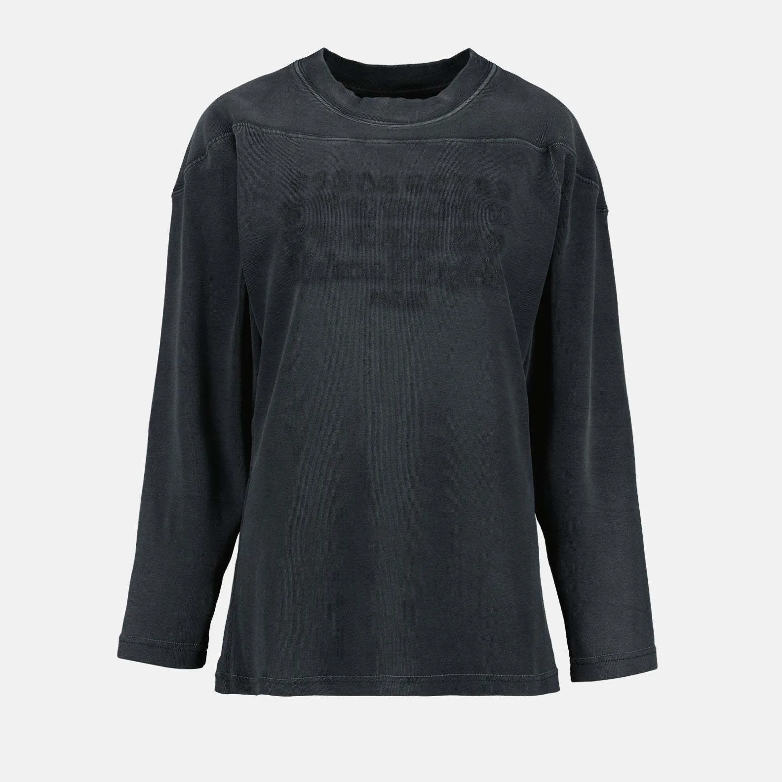 Maison Margiela Crew Neck Cotton Logo - Long Sleeve Street Style