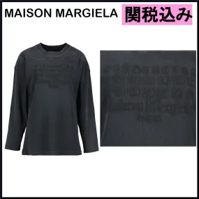 Maison Margiela Crew Neck Cotton Logo - Long Sleeve Street Style