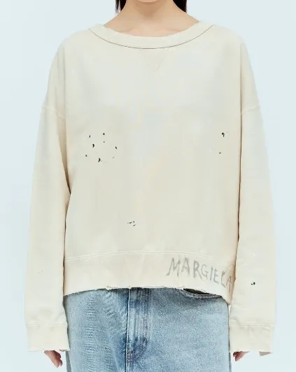 Maison Margiela Crew Neck Long Sleeve Plain Cotton Logo