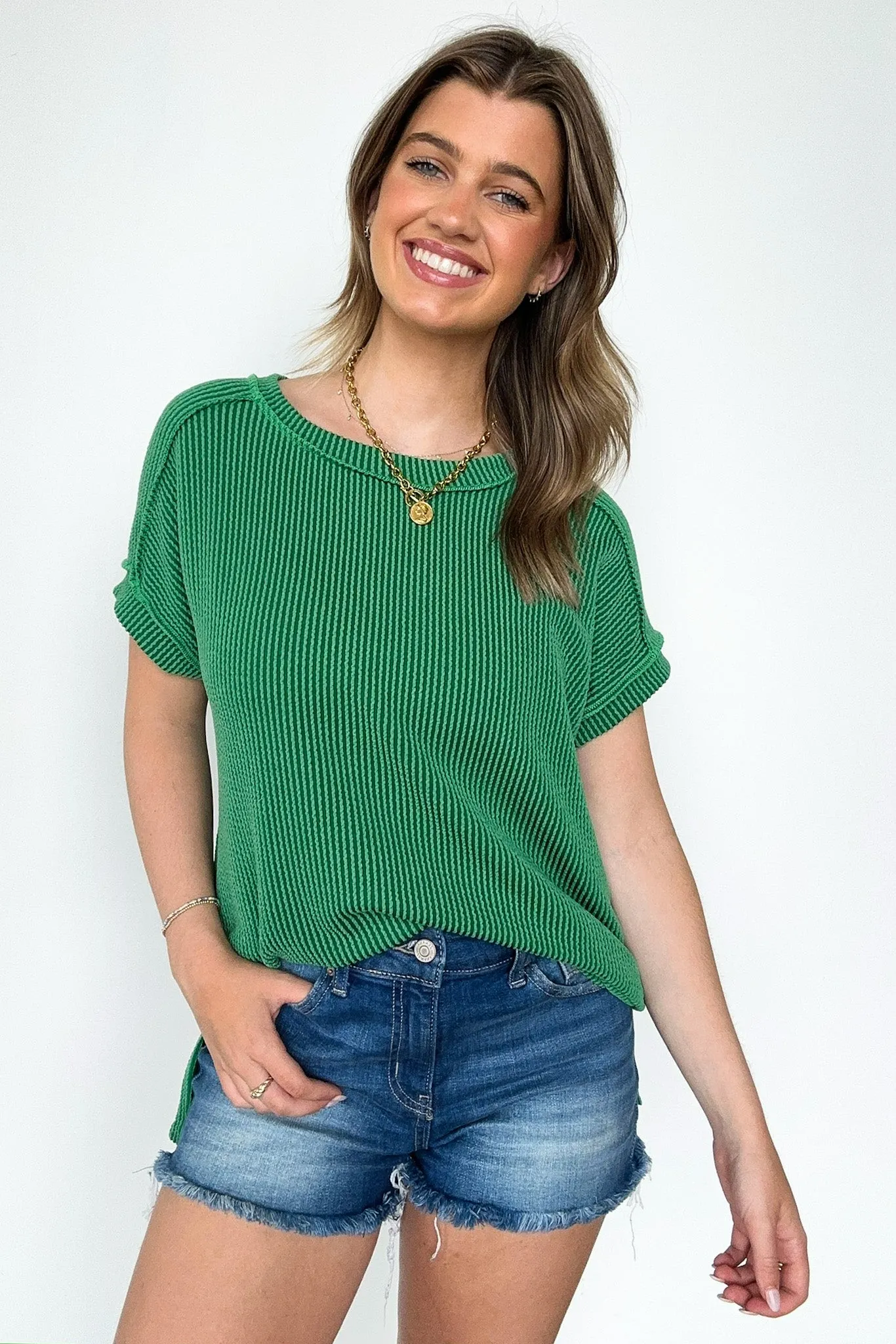 Manzanillo Rib Knit Drop Shoulder Top - BACK IN STOCK