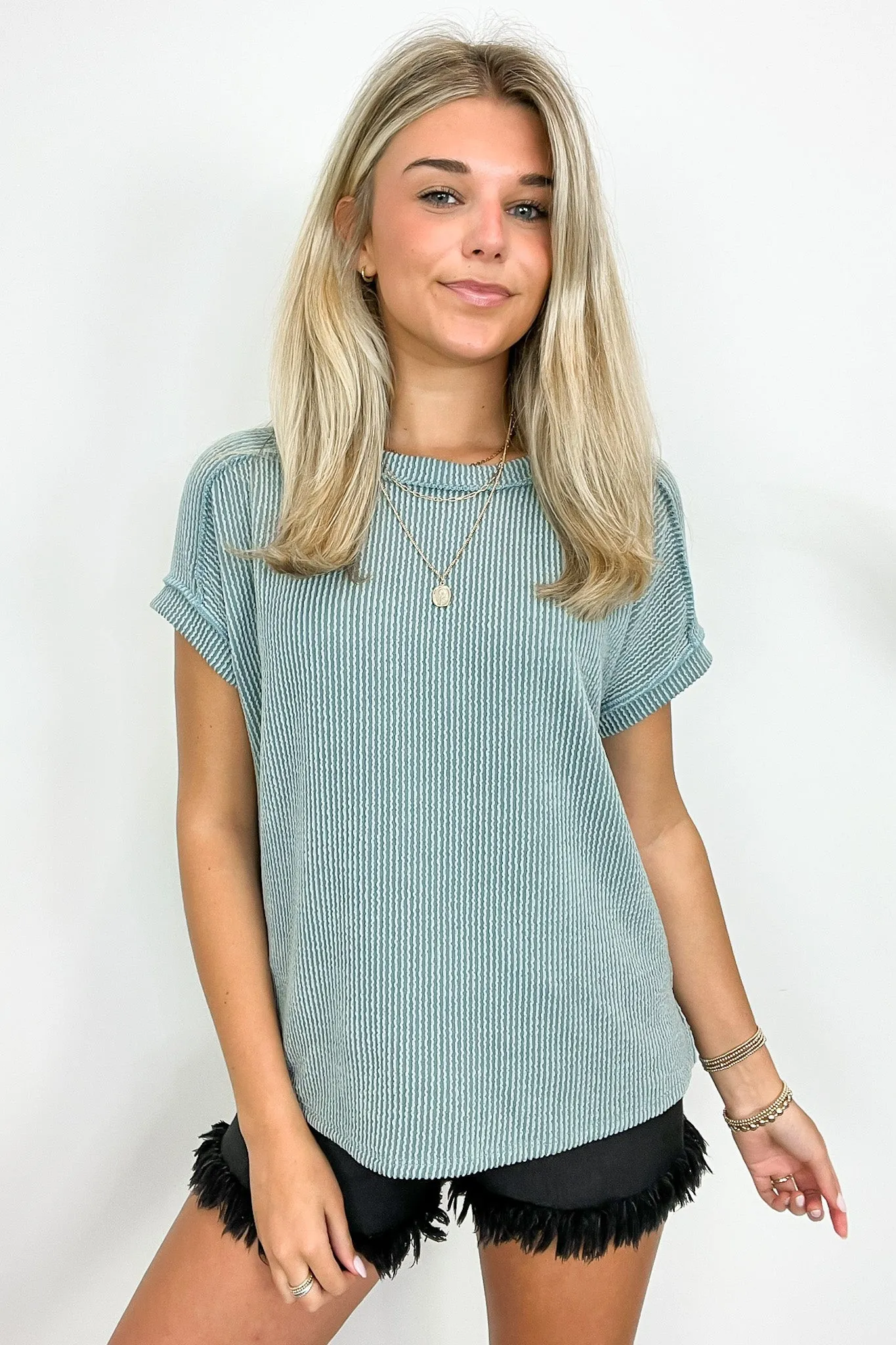 Manzanillo Rib Knit Drop Shoulder Top - BACK IN STOCK