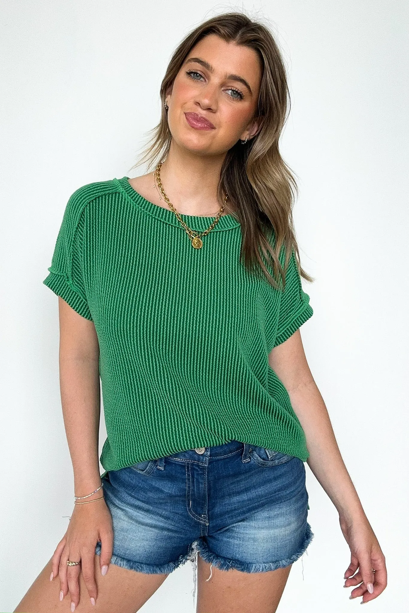 Manzanillo Rib Knit Drop Shoulder Top - BACK IN STOCK