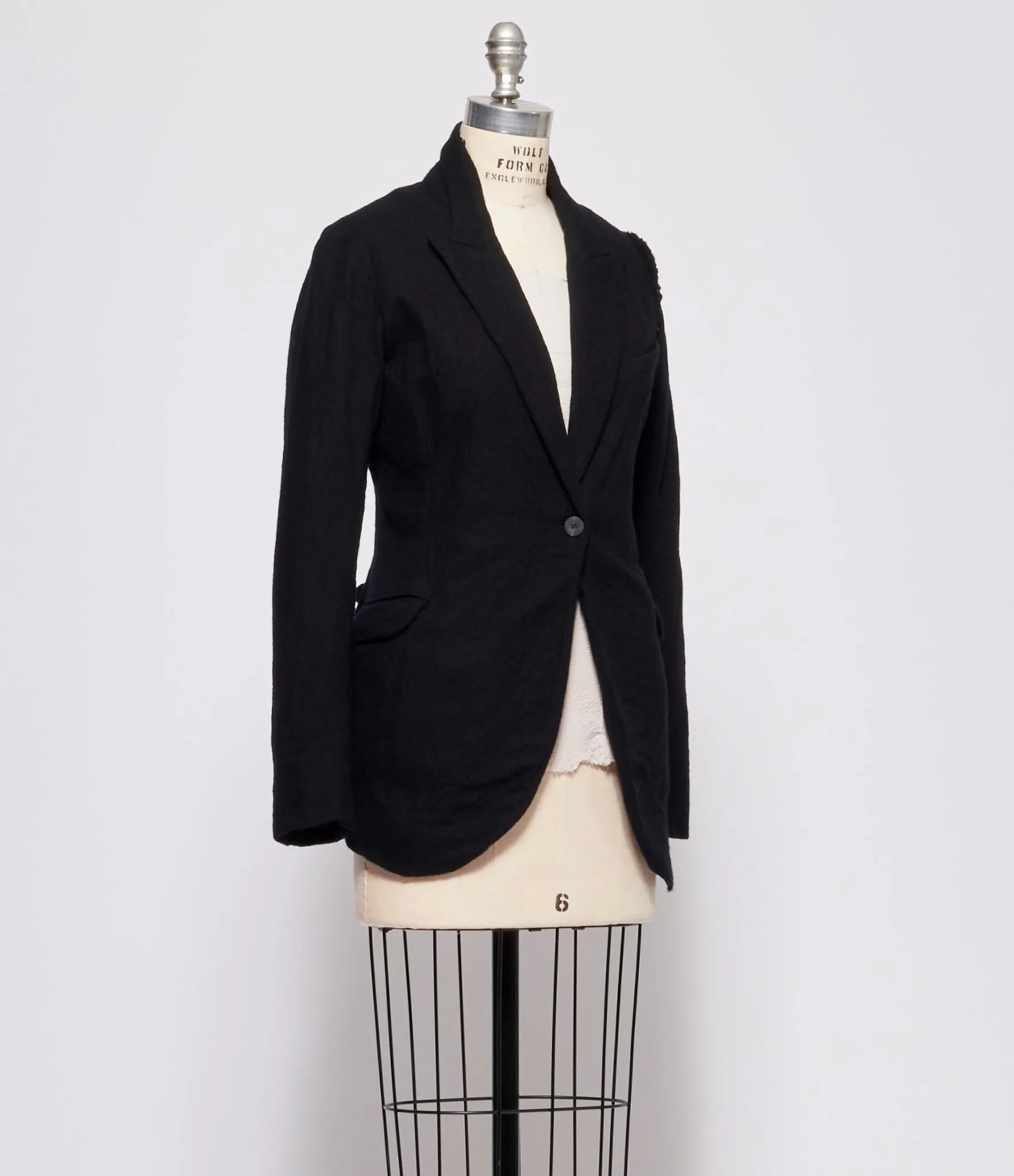 Marc Le Bihan Black Boiled Wool Blazer