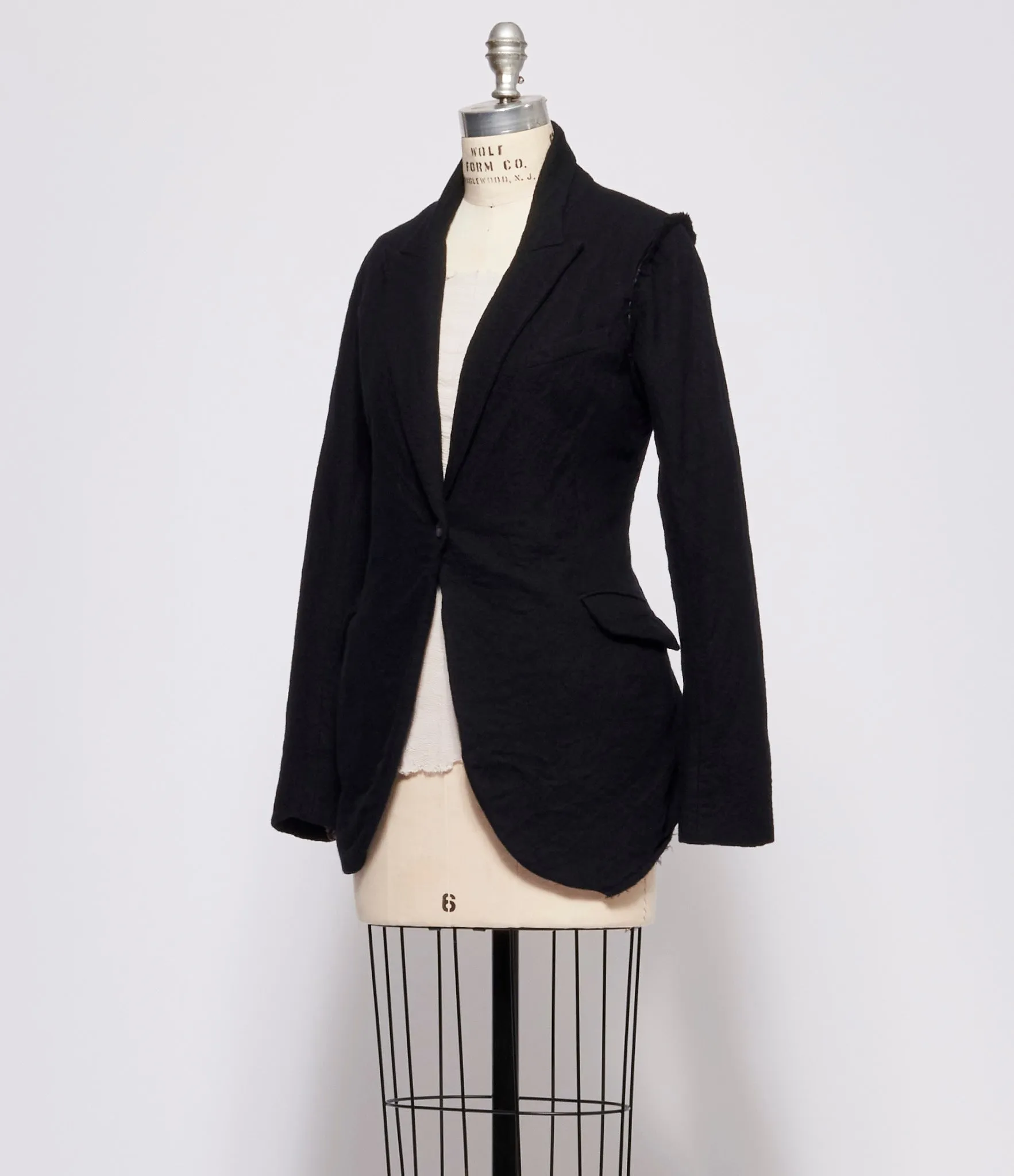 Marc Le Bihan Black Boiled Wool Blazer