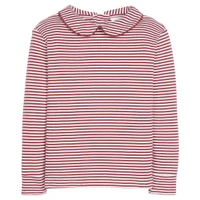 Maroon Striped Peter Pan Shirt