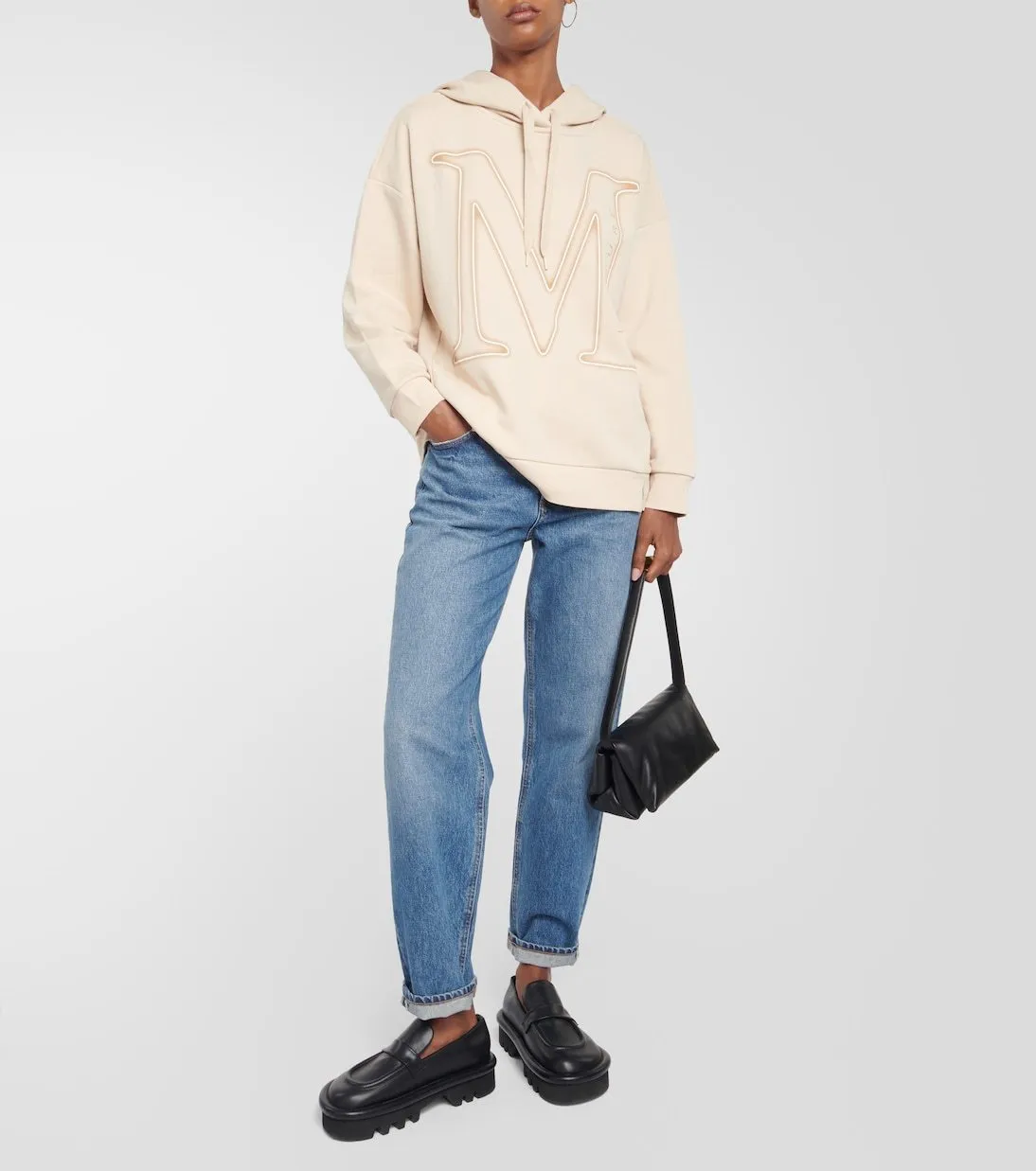 MaxMara - Unisex Street Style Long Sleeve Plain Cotton Logo