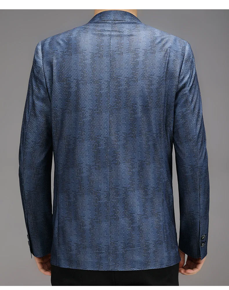 Men's Breathable Serpentine Jacquard Blazer for Spring and Summer