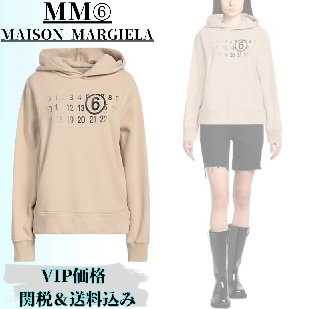 MM6 Maison Margiela | Unisex Blended Fabrics Long Sleeves Plain Cotton Logo