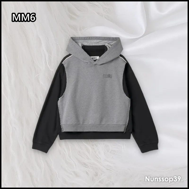 MM6 Maison Margiela long sleeves logo hoodies and sweatshirts with plain street style.