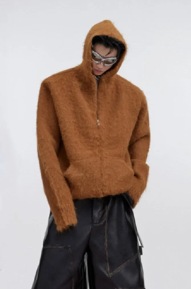 Mohair Knit Hoodie