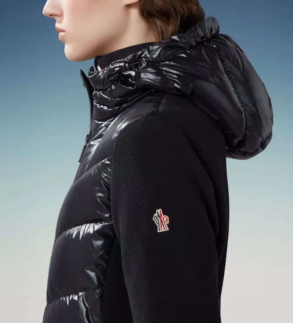 MONCLER | Long Sleeves Plain Logo in Nylon Blended Fabrics