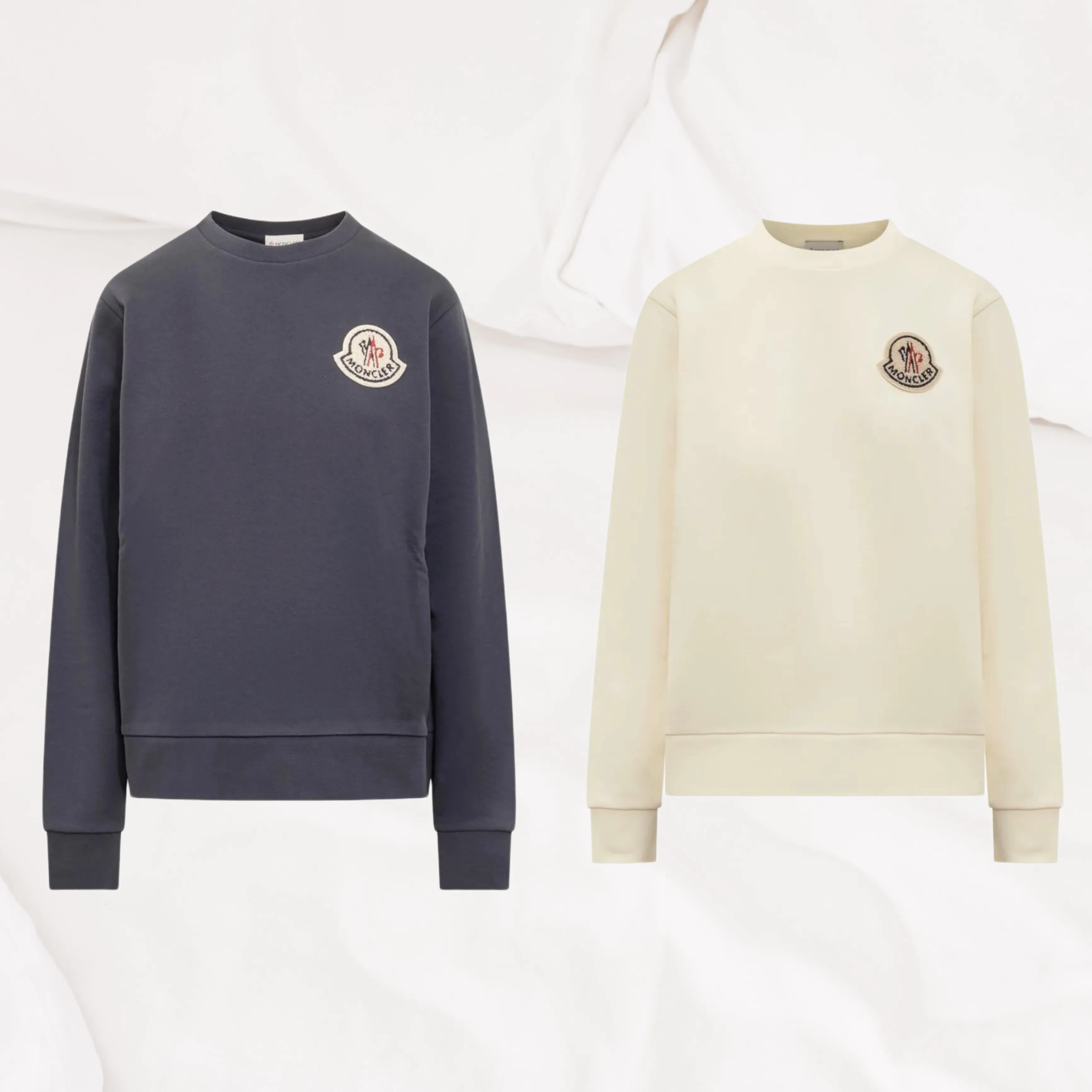 Moncler Crew Neck Street Style Long Sleeves Cotton Logo Plain - Google SEO friendly