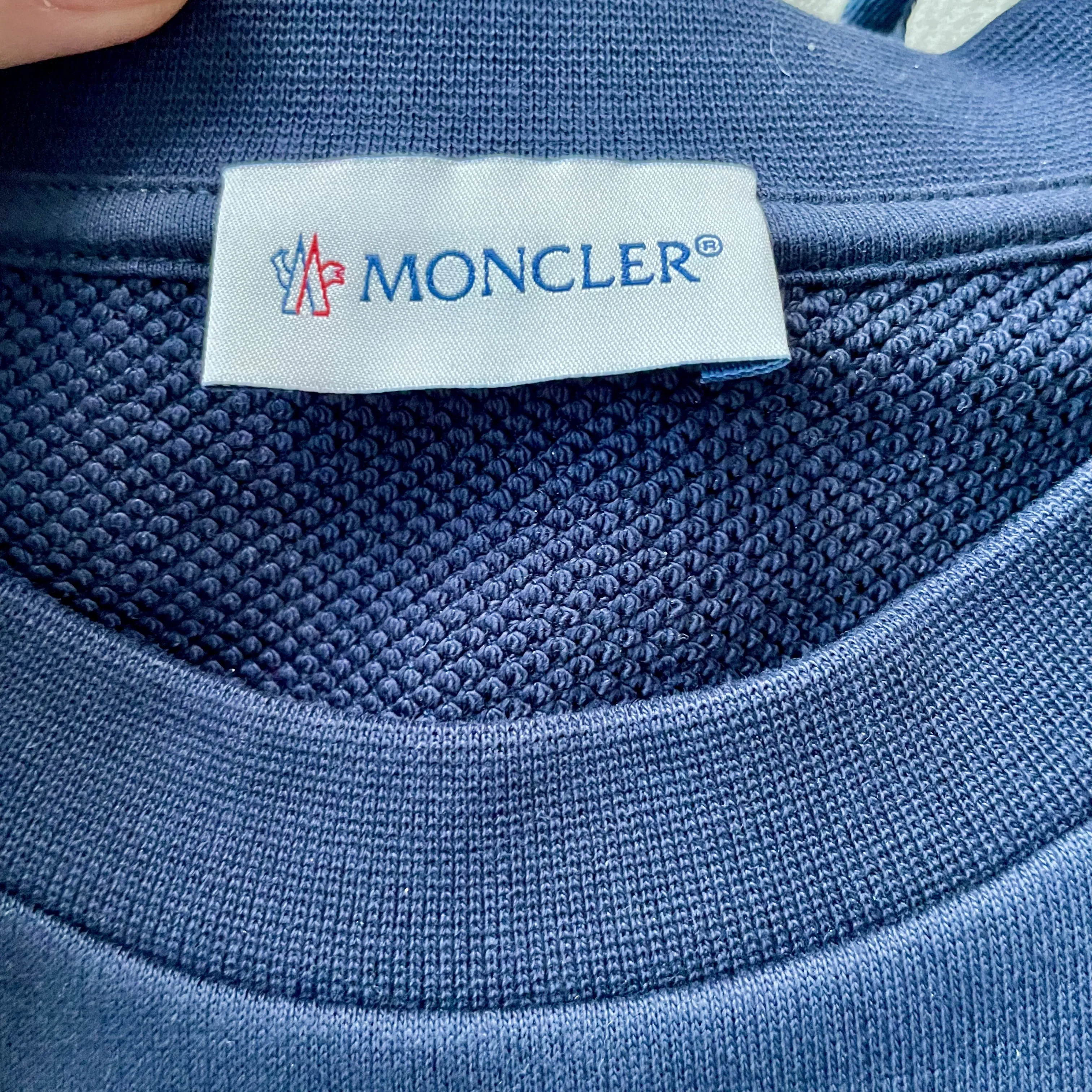 Moncler Crew Neck Street Style Long Sleeves Cotton Logo Plain - Google SEO friendly