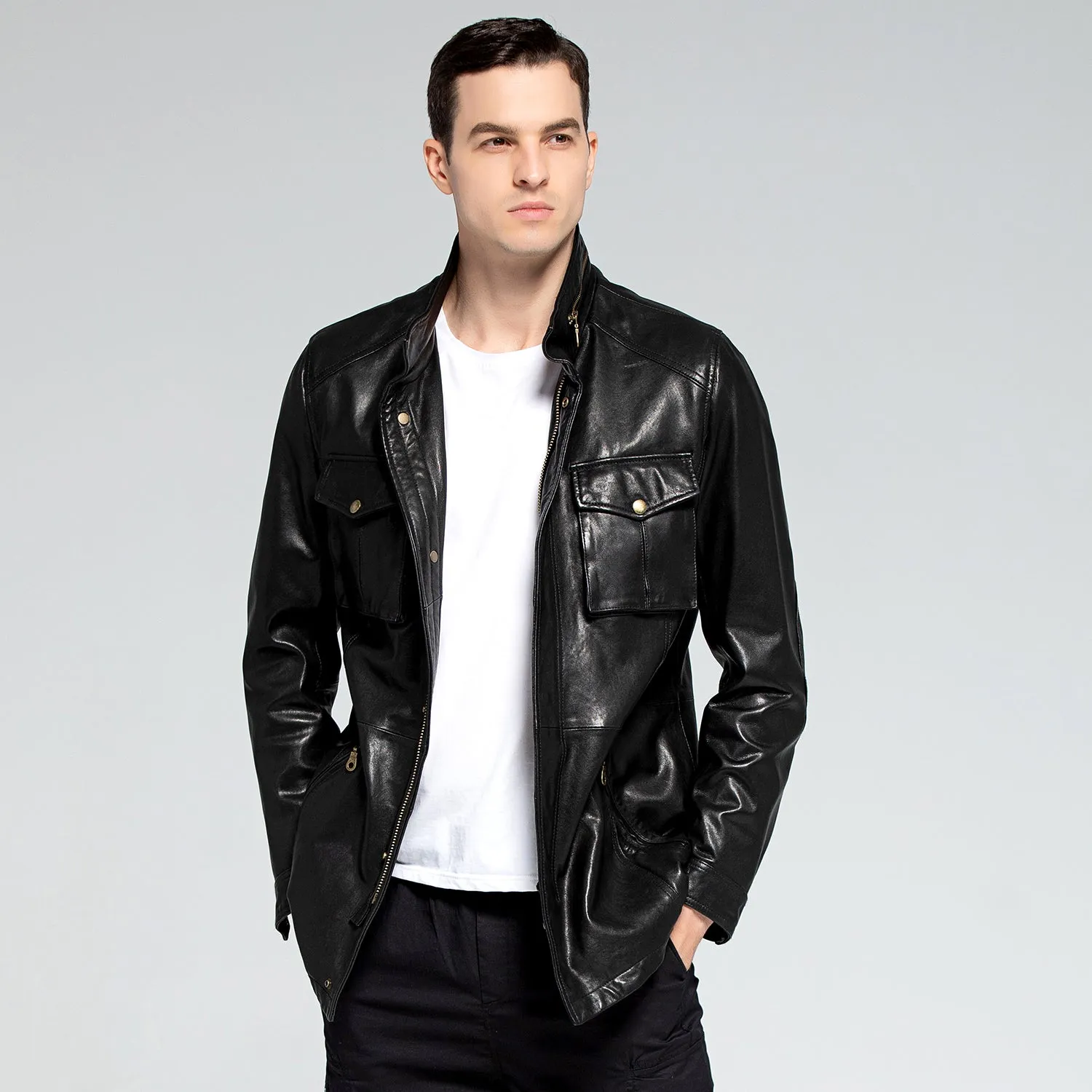 Motorcycle Jacket – Men’s Long Black Motorcycle Jacket