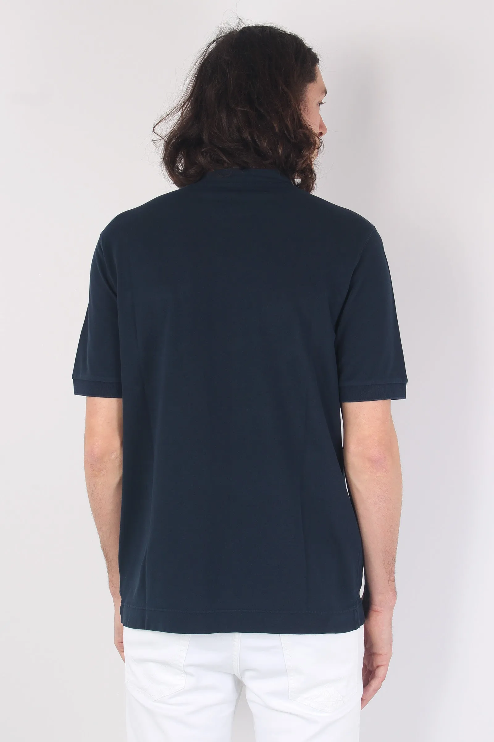 Navy Blue Pocket Piquet T-shirt