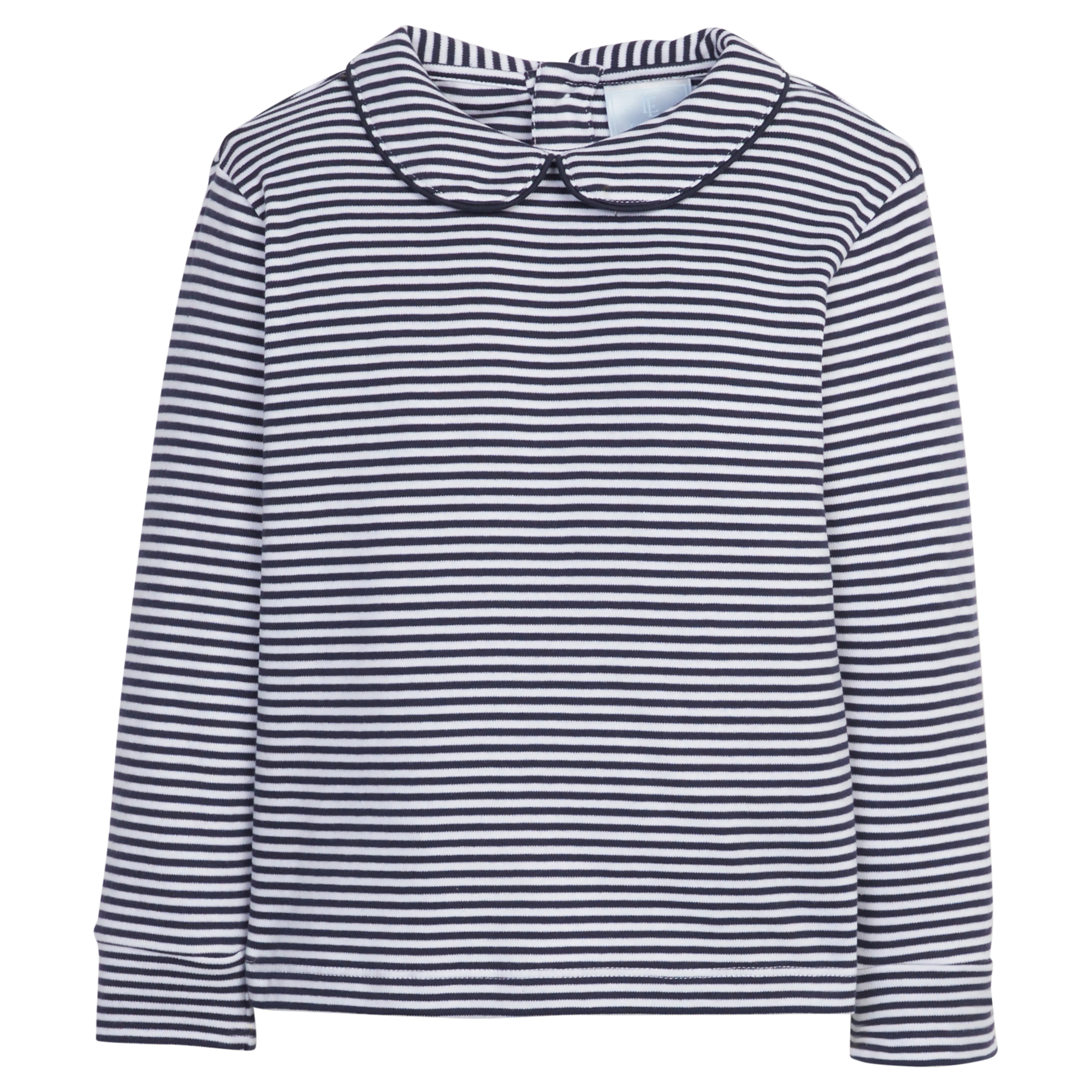 Navy Striped Peter Pan Shirt