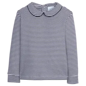 Navy Striped Peter Pan Shirt