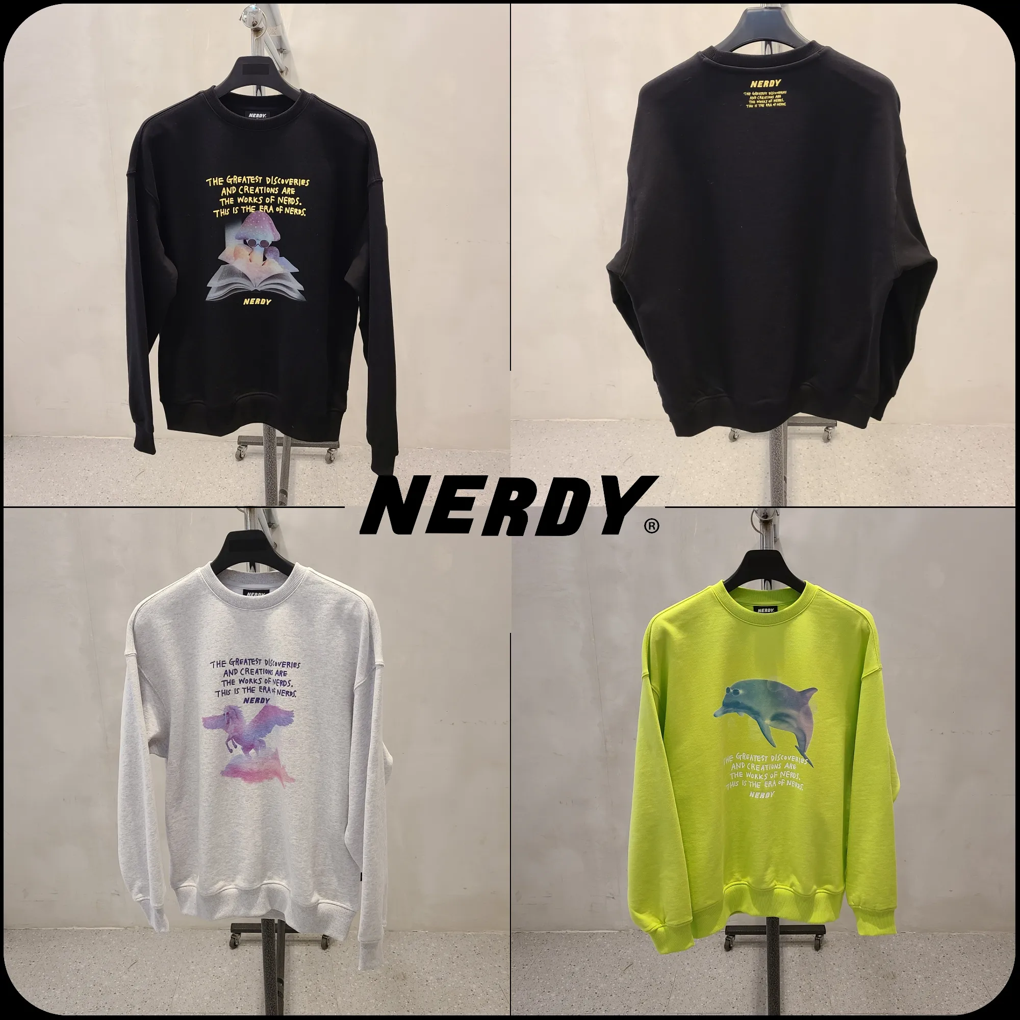 Nerdy | Long Sleeves Logo | Unisex Street Style