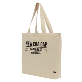 New Era Cap Carnaby Address Light Beige Canvas Tote Bag