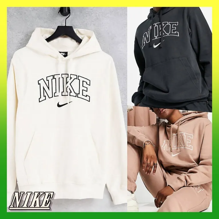 Nike long sleeves plain cotton logo loungewear street style.