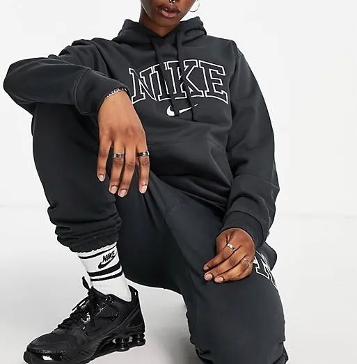 Nike long sleeves plain cotton logo loungewear street style.